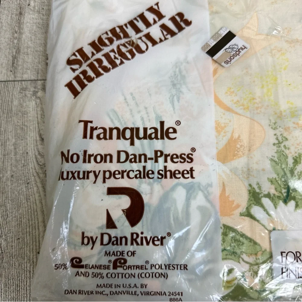 Tranqual By Dan River Double Flat Sheet Floral Slightly Irregular Luxury Percale